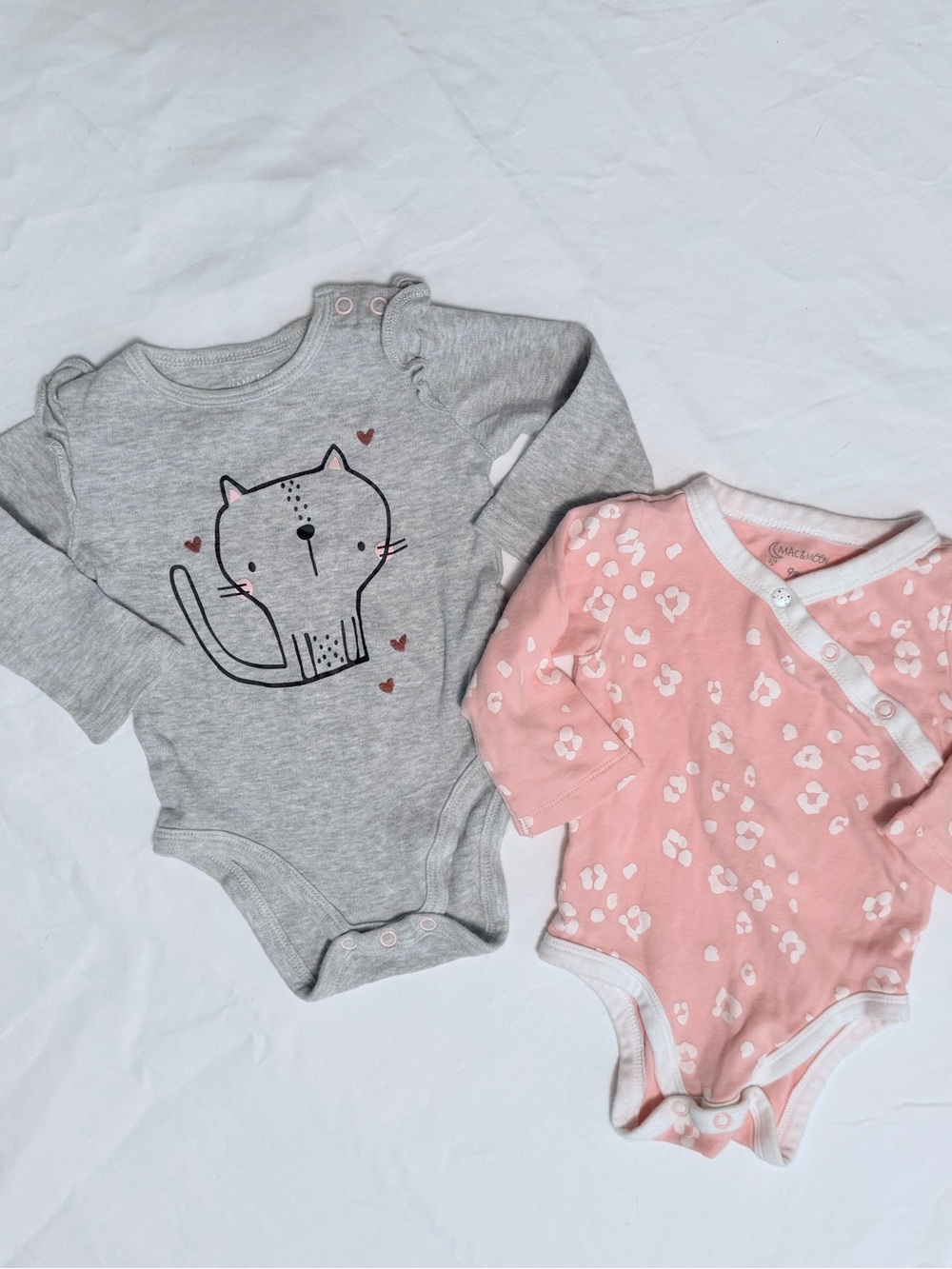 Mac & Moon Bodysuit Set - Cat Face & Animal Print